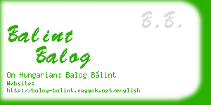 balint balog business card